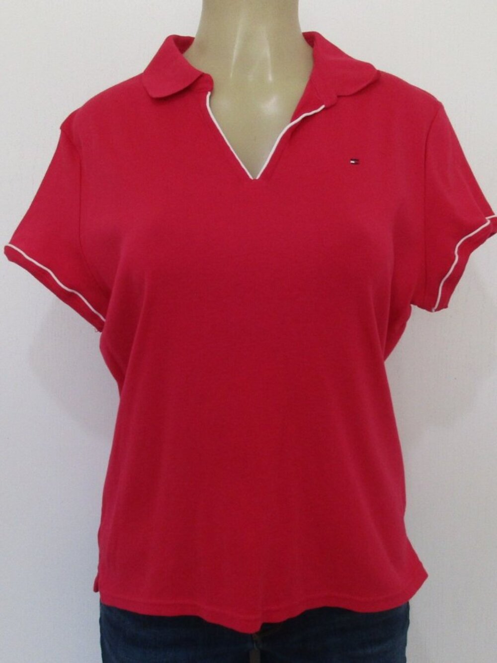 TOMMY HILFIGER Top Size XL Pink Short Sleeve Polo Shirt
